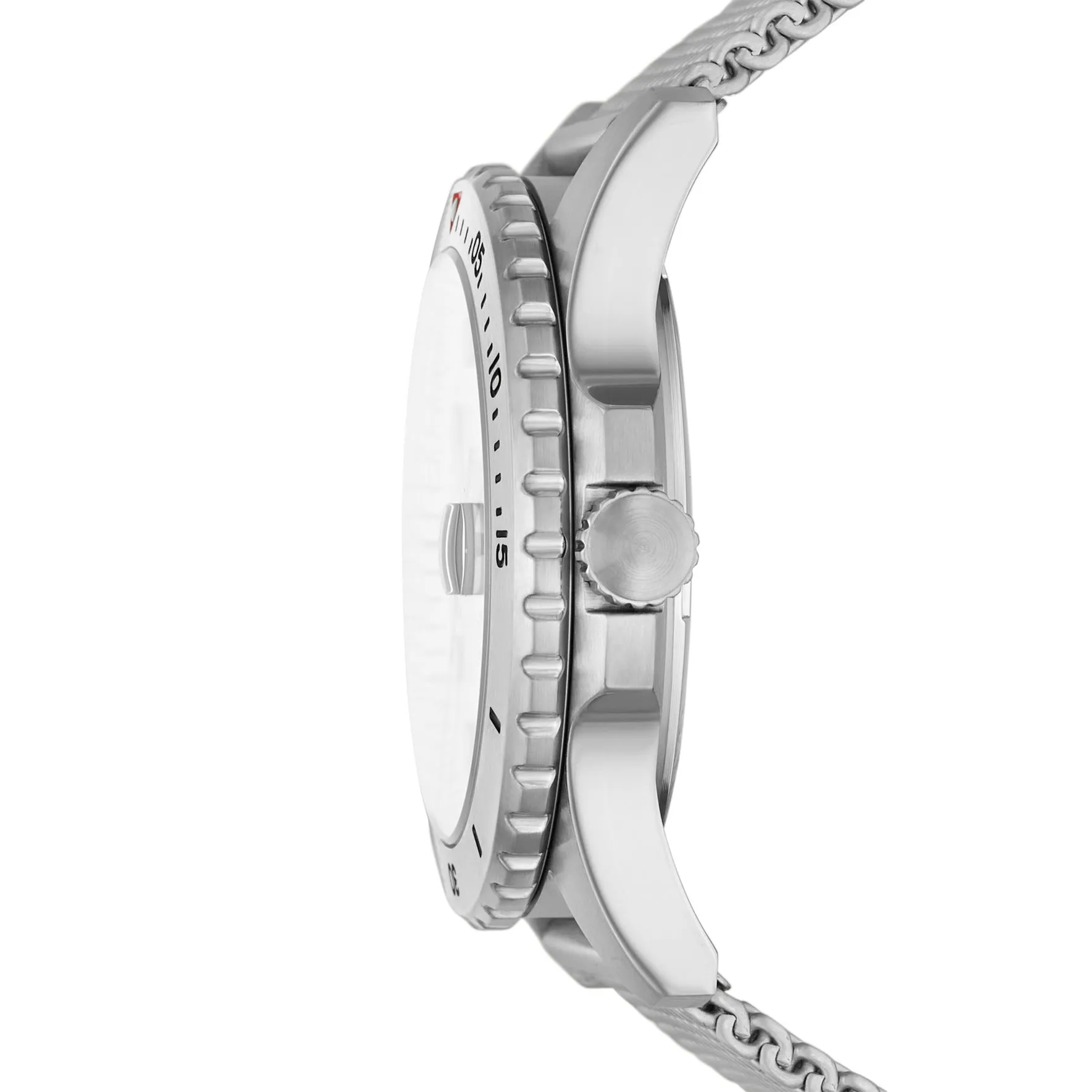 Fossil Blue Three-Hand Date Stainless Steel Mesh Watch