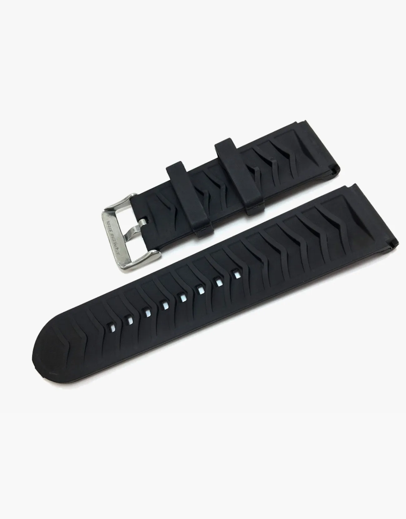 Genuine Rubber Hadley Roma MS3245 Black Dive Watch Band 24mm