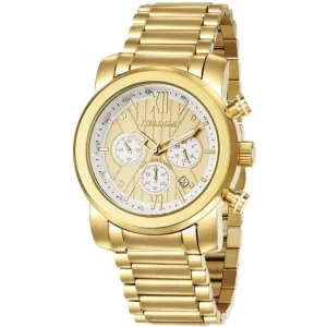 Golden Plated Stainless Steel with Golden Dial Chronos Watch  For Men - Heloisa 76120318