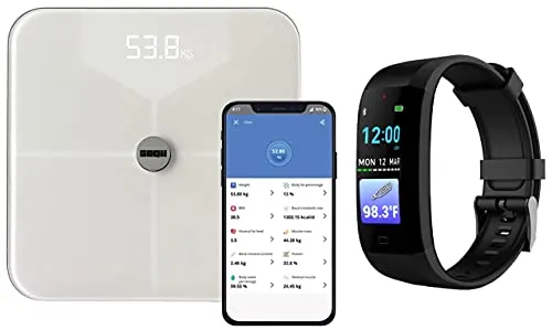 GOQii Smart Vital Fitness 3.0 Body Temperature and Body Composition Monitor Fitness Band/ Smartwatch with 3 Months Personal Coaching (Black)