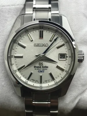 Grand Seiko Hi-Beat GMT SBGJ001 Silver Dial Automatic Men's Watch