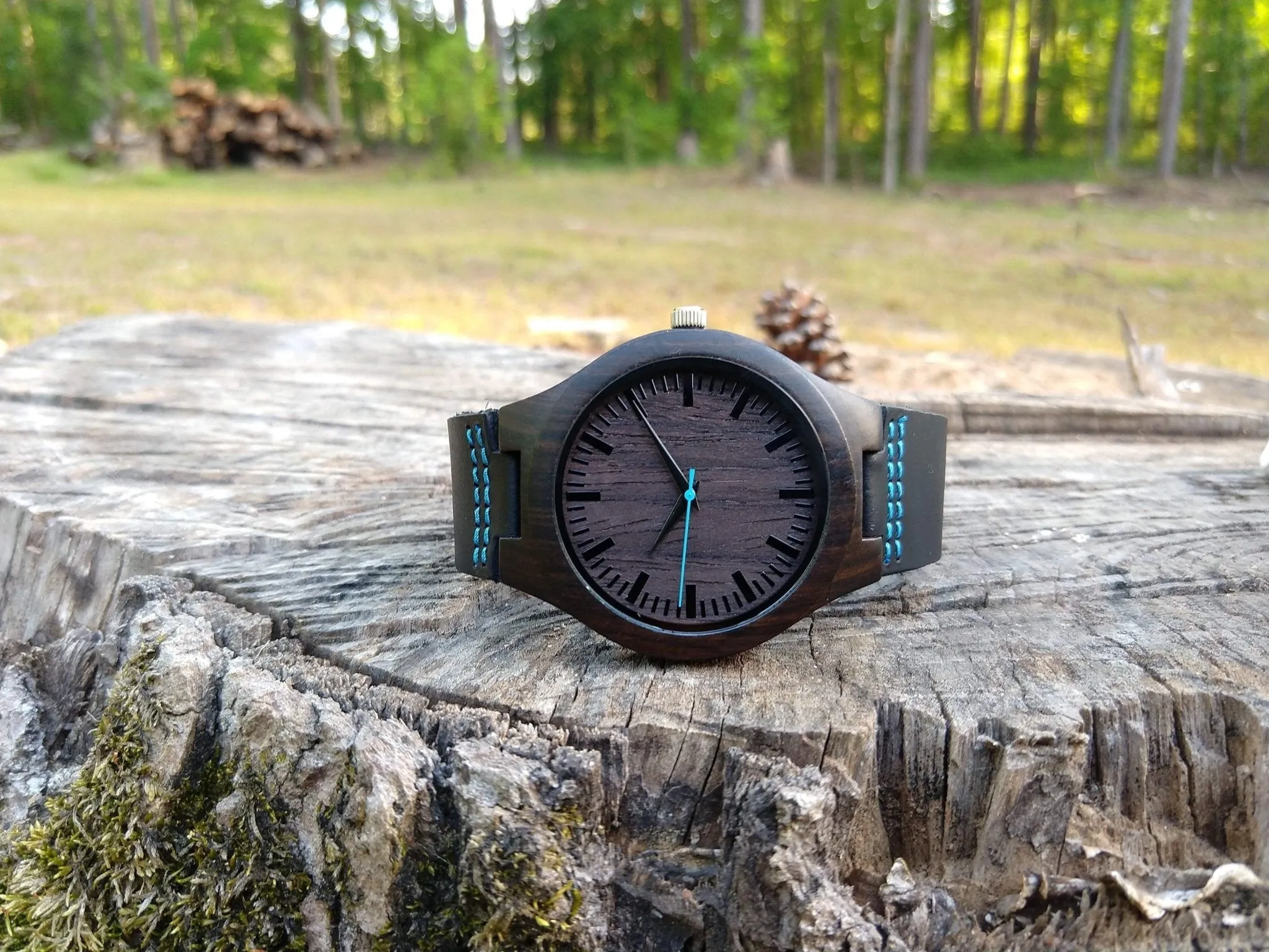 Groomsmen Set Of 8 Wooden Watches - Blue Energico