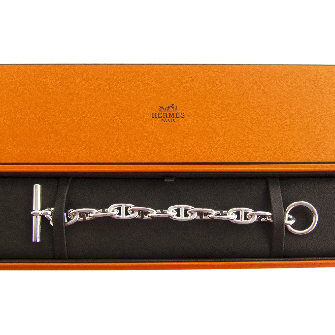 Hermes Chaine d'Ancre Solid Silver Bracelet GM BNIB 12 Links Below Retail