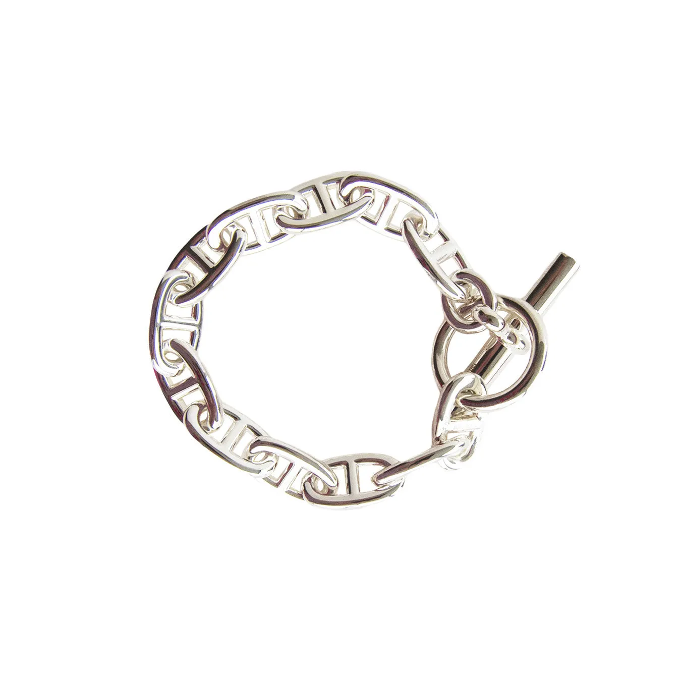 Hermes Chaine d'Ancre Solid Silver Bracelet GM BNIB 12 Links Below Retail