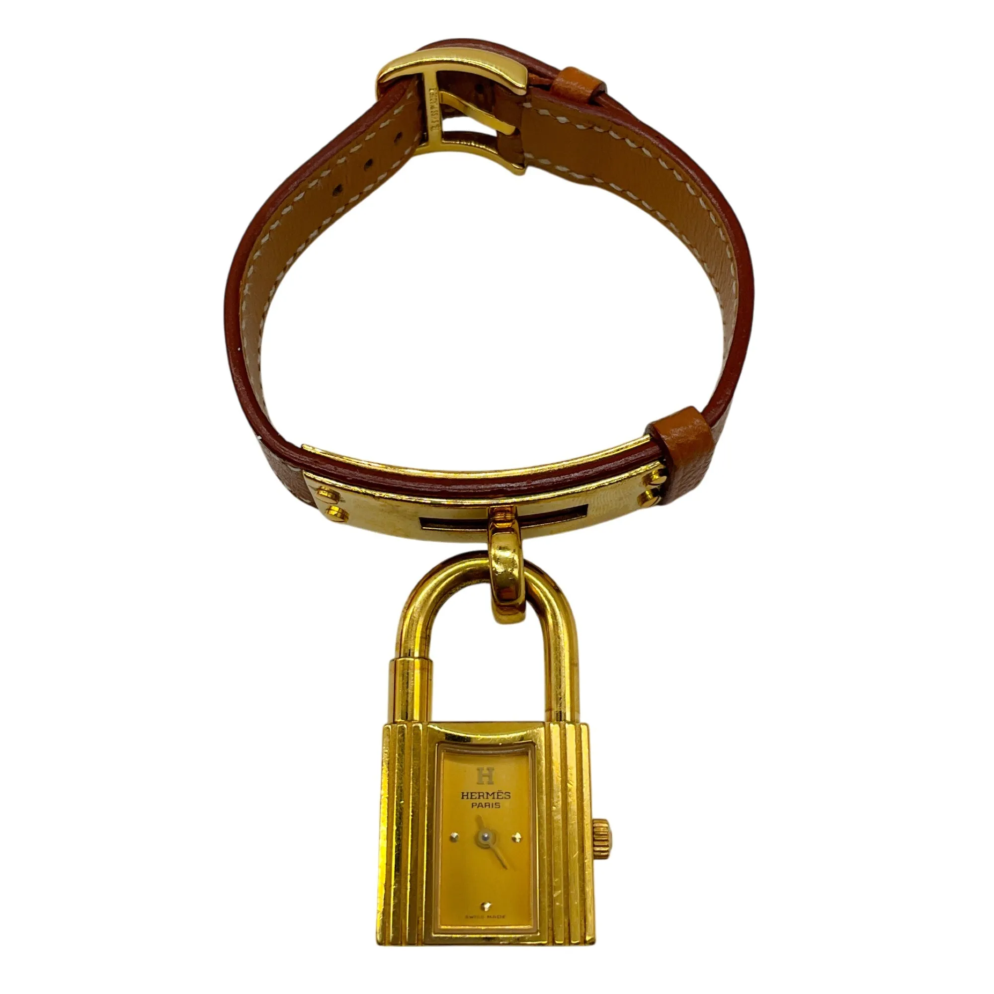 Hermes Natural / Gold Year 2000 Kelly Cadenas PM Watch