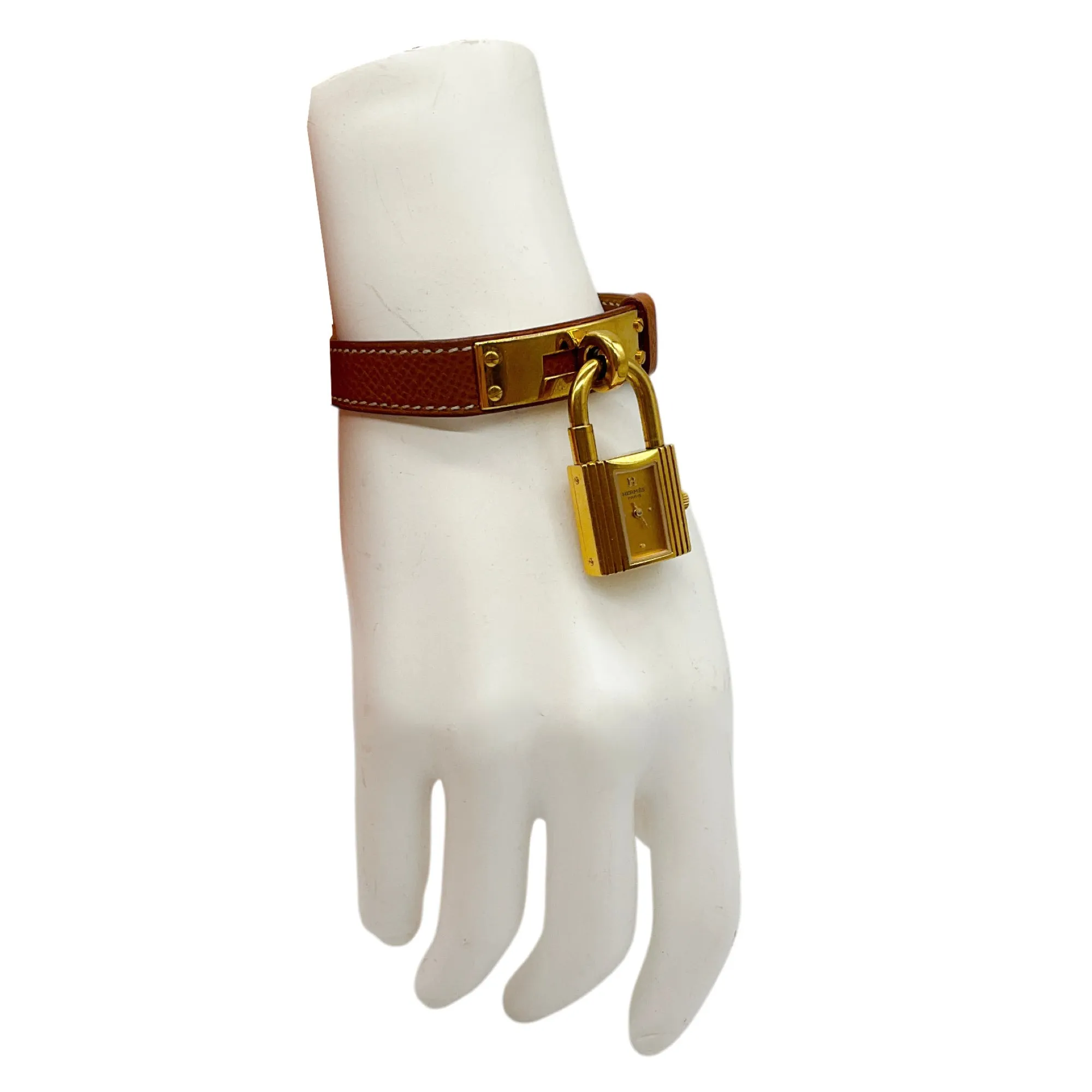 Hermes Natural / Gold Year 2000 Kelly Cadenas PM Watch