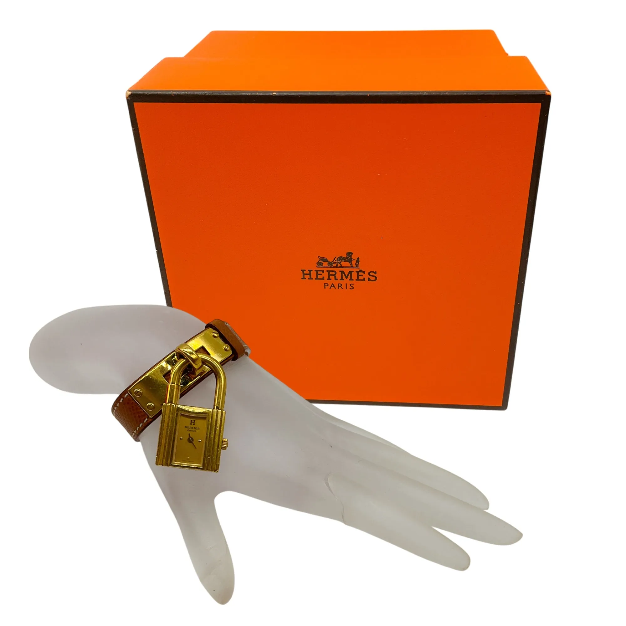 Hermes Natural / Gold Year 2000 Kelly Cadenas PM Watch