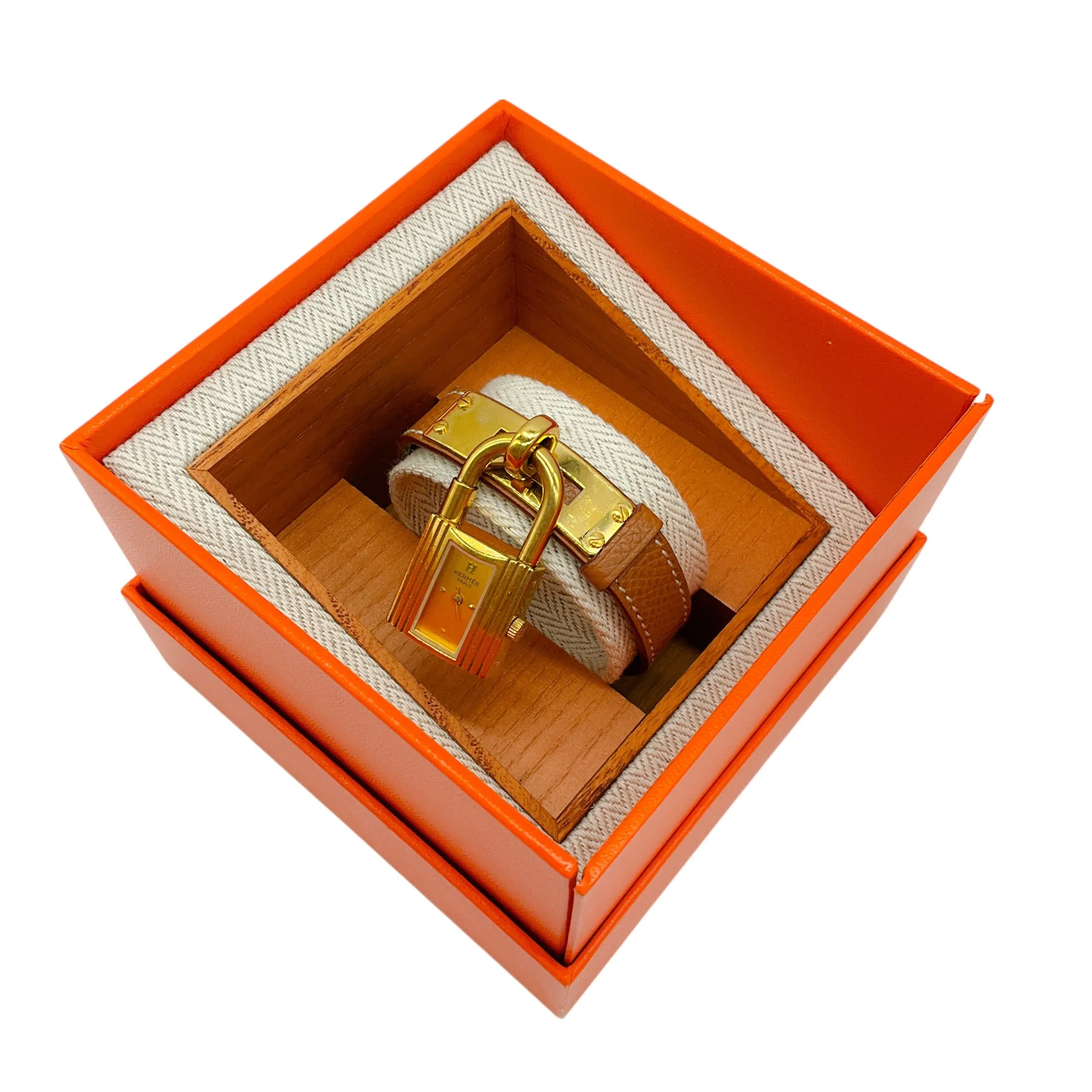 Hermes Natural / Gold Year 2000 Kelly Cadenas PM Watch
