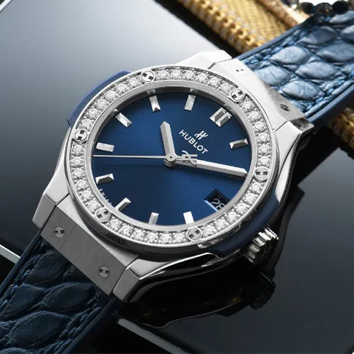 Hublot Classic Fusion Blue Dial Women 33mm 581.NX.7170.LR.1104