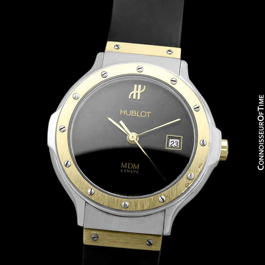 Hublot MDM Ladies Rubber Bracelet Luxury Sports Watch - Stainless Steel and 18K Gold