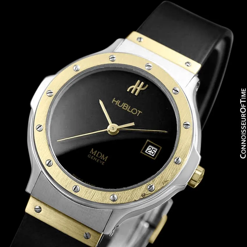 Hublot MDM Ladies Rubber Bracelet Luxury Sports Watch - Stainless Steel and 18K Gold