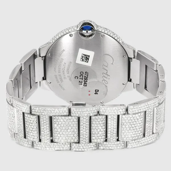 Iced Out Ballon de Cartier 42mm Stainless Steel Watch 25.2ct.