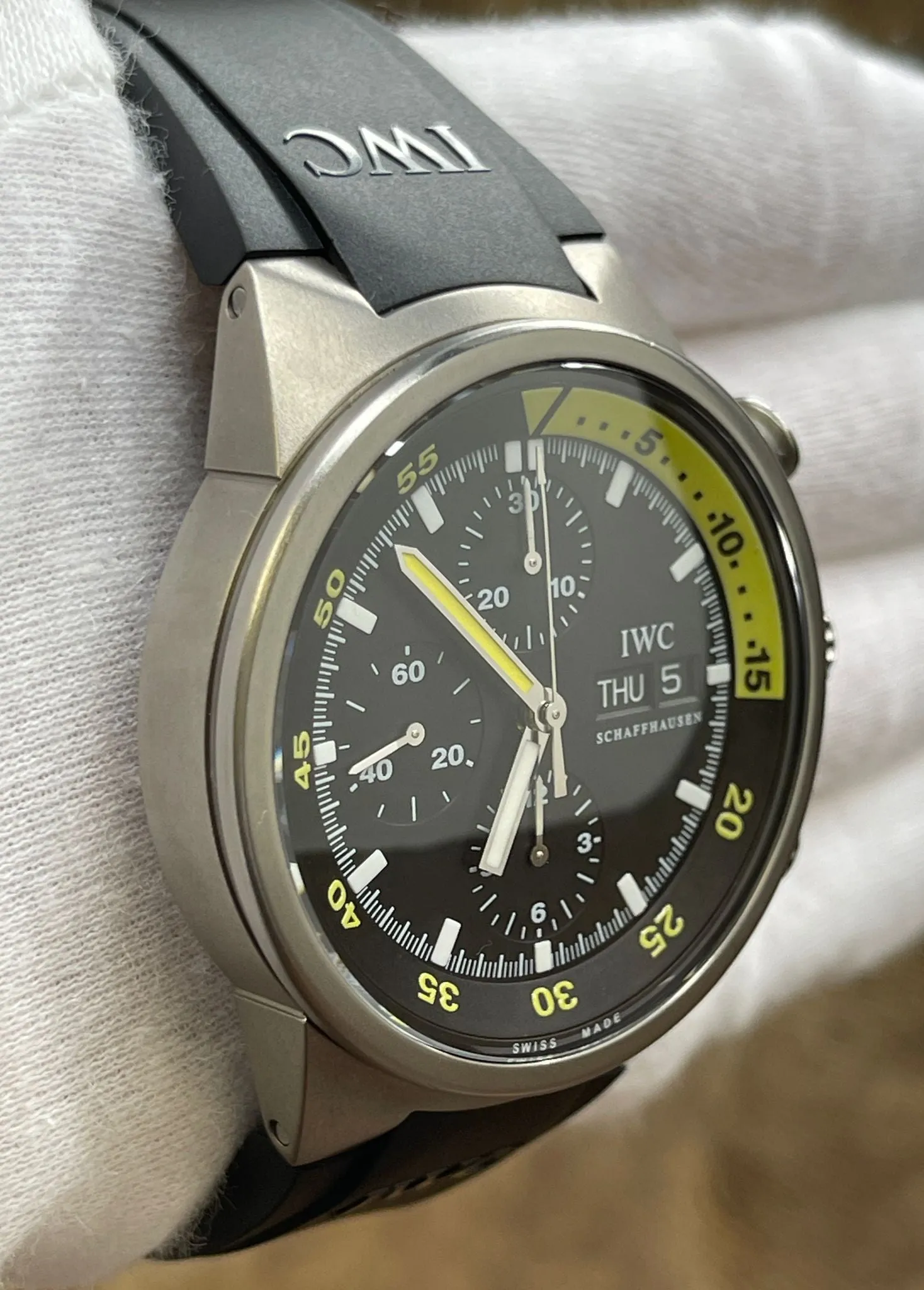 IWC Aquatimer Chronograph Titanium IW371918 Black Dial Automatic Men's Watch
