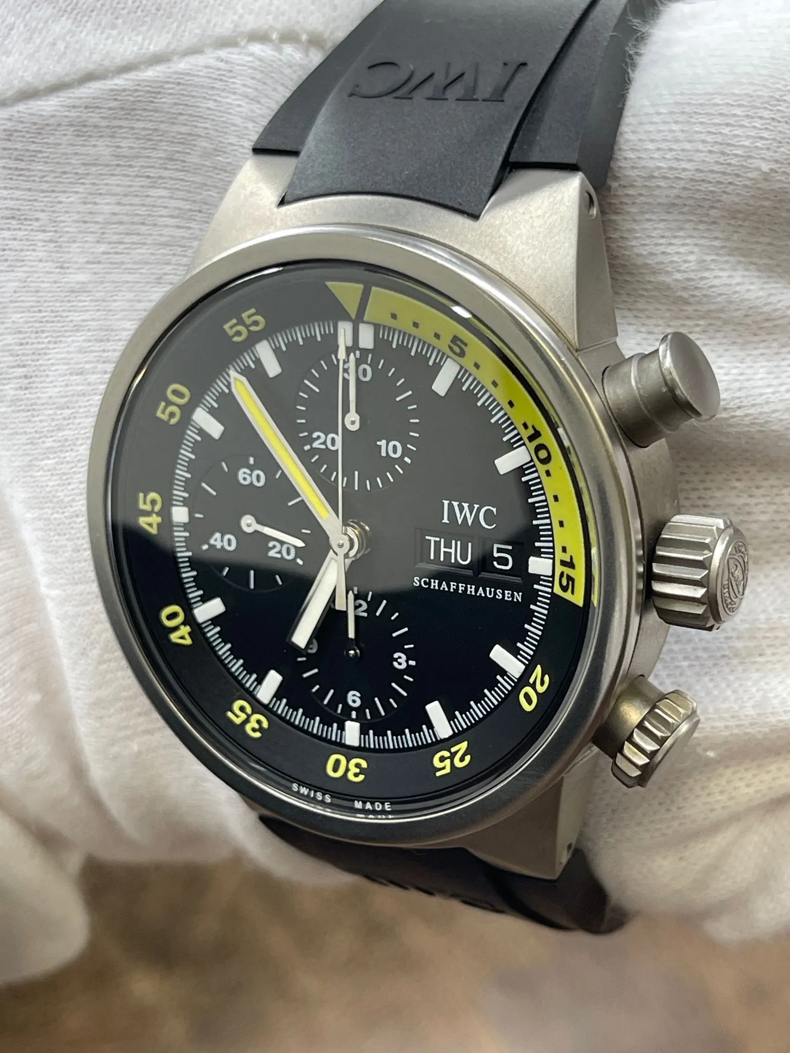 IWC Aquatimer Chronograph Titanium IW371918 Black Dial Automatic Men's Watch