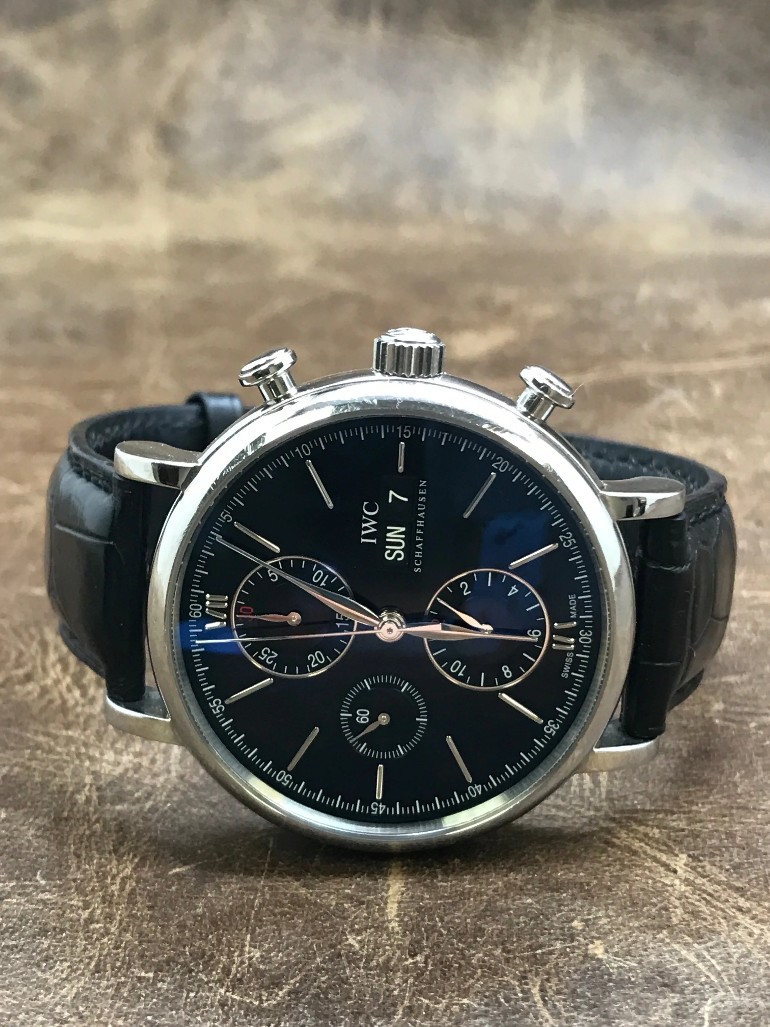 IWC Portofino Chronograph IW391008 Black Dial Automatic Men's Watch