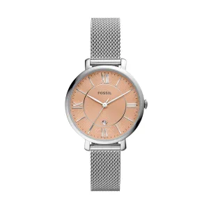 Jacqueline Three-Hand Date Stainless Steel Mesh Watch