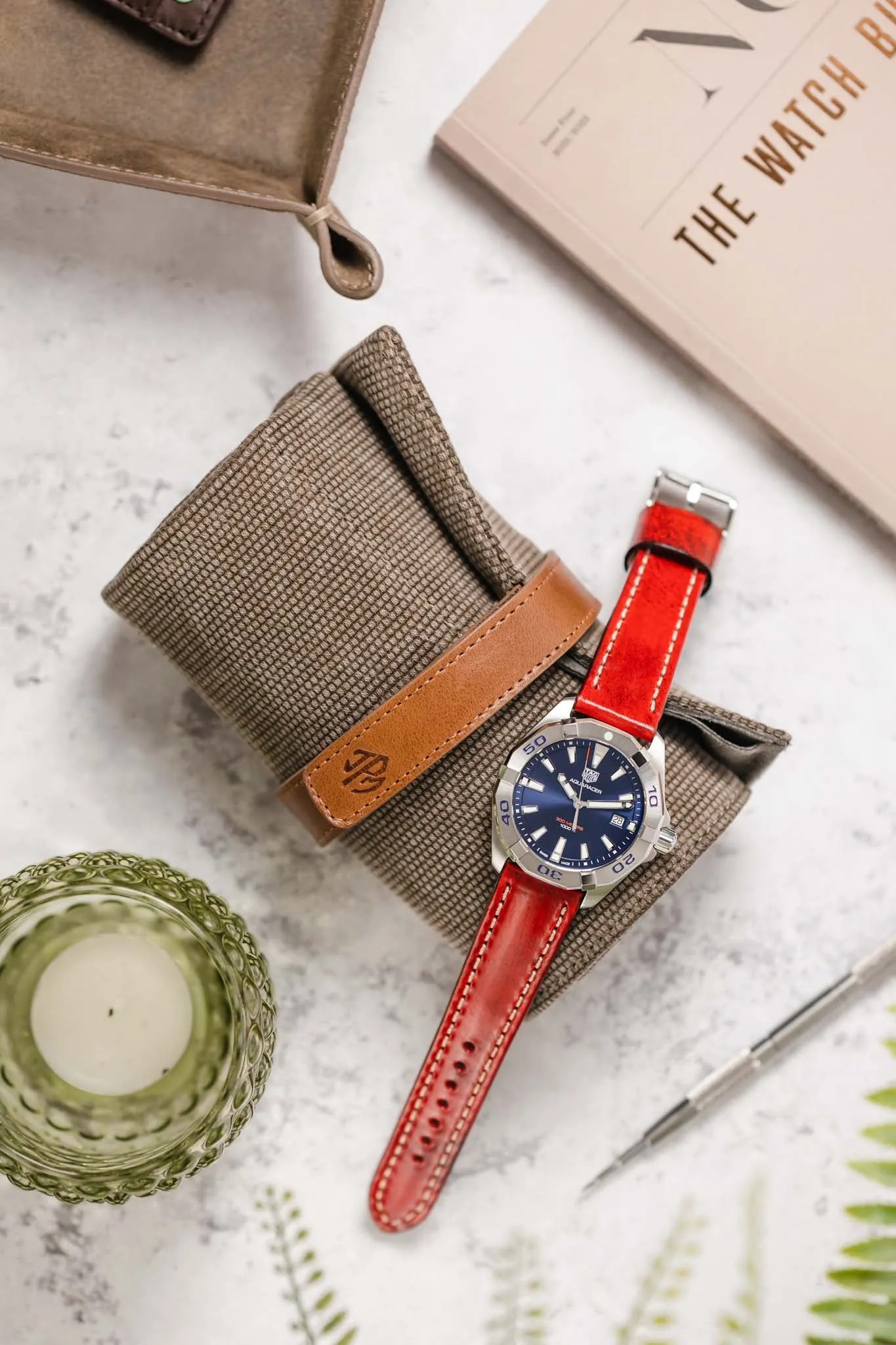 JPM Canvas Watch Roll with Suede Lining in GREY