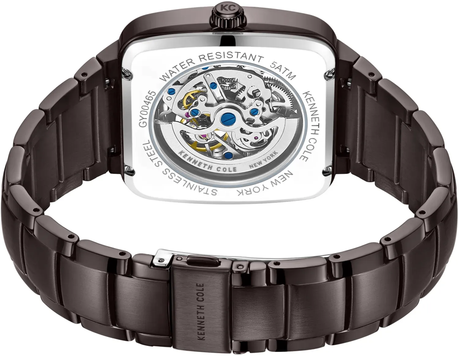 Kenneth Cole New York 40mm Automatic Brown Skeleton Men's Watch KCWGY0046501