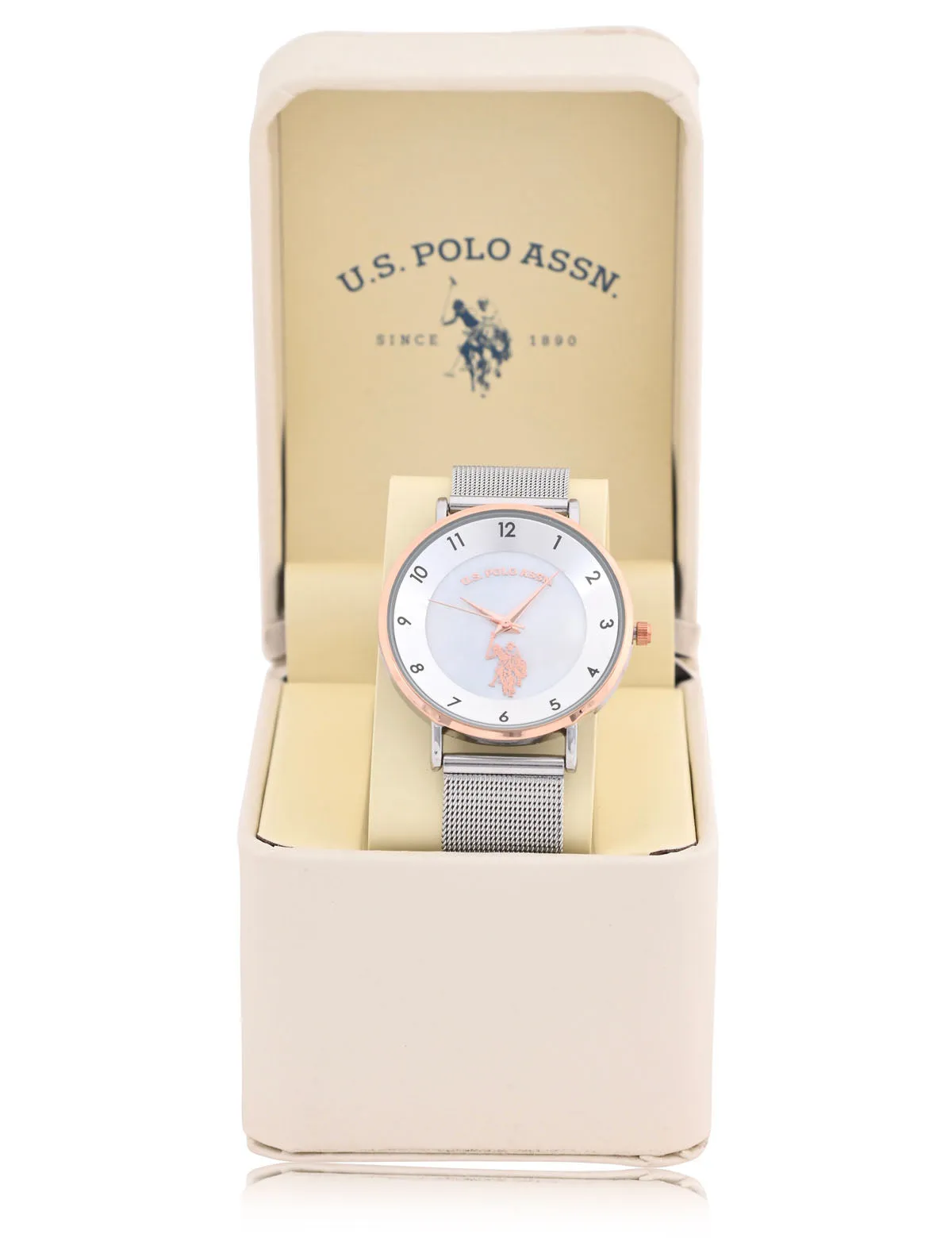 LADIES SILVER MESH STRAP WATCH