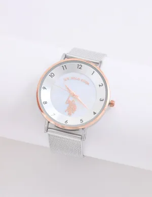 LADIES SILVER MESH STRAP WATCH