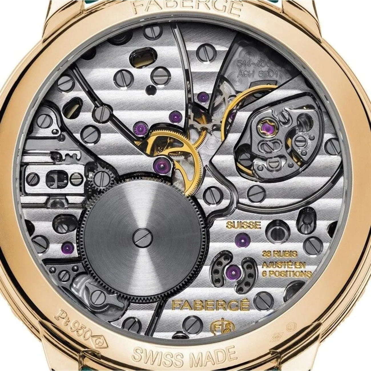 Lady Compliquée Black 18K Rose Gold Peacock Watch Ref : 2022/4