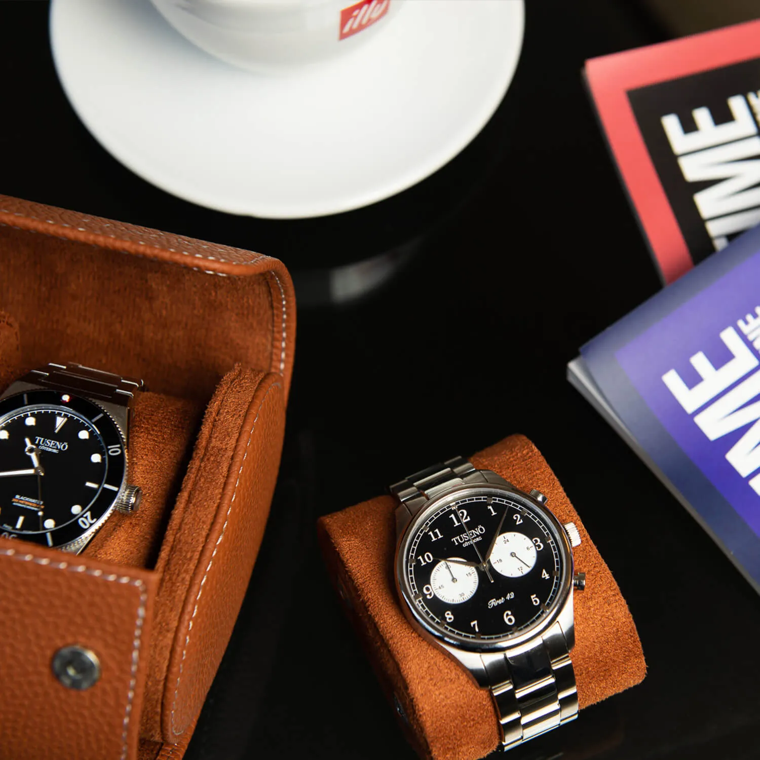 LEATHER WATCH ROLL – BROWN LYCHEE