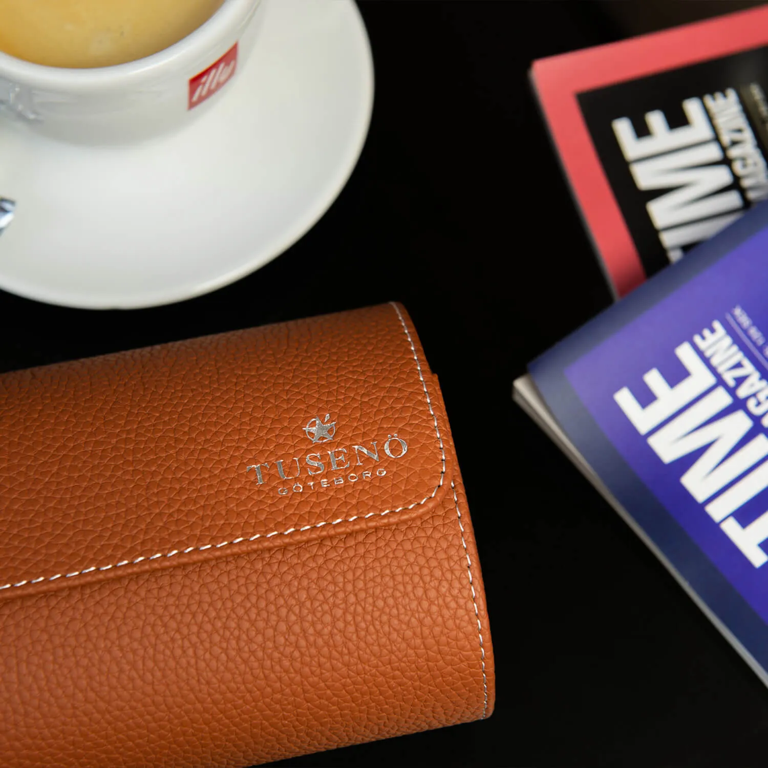 LEATHER WATCH ROLL – BROWN LYCHEE