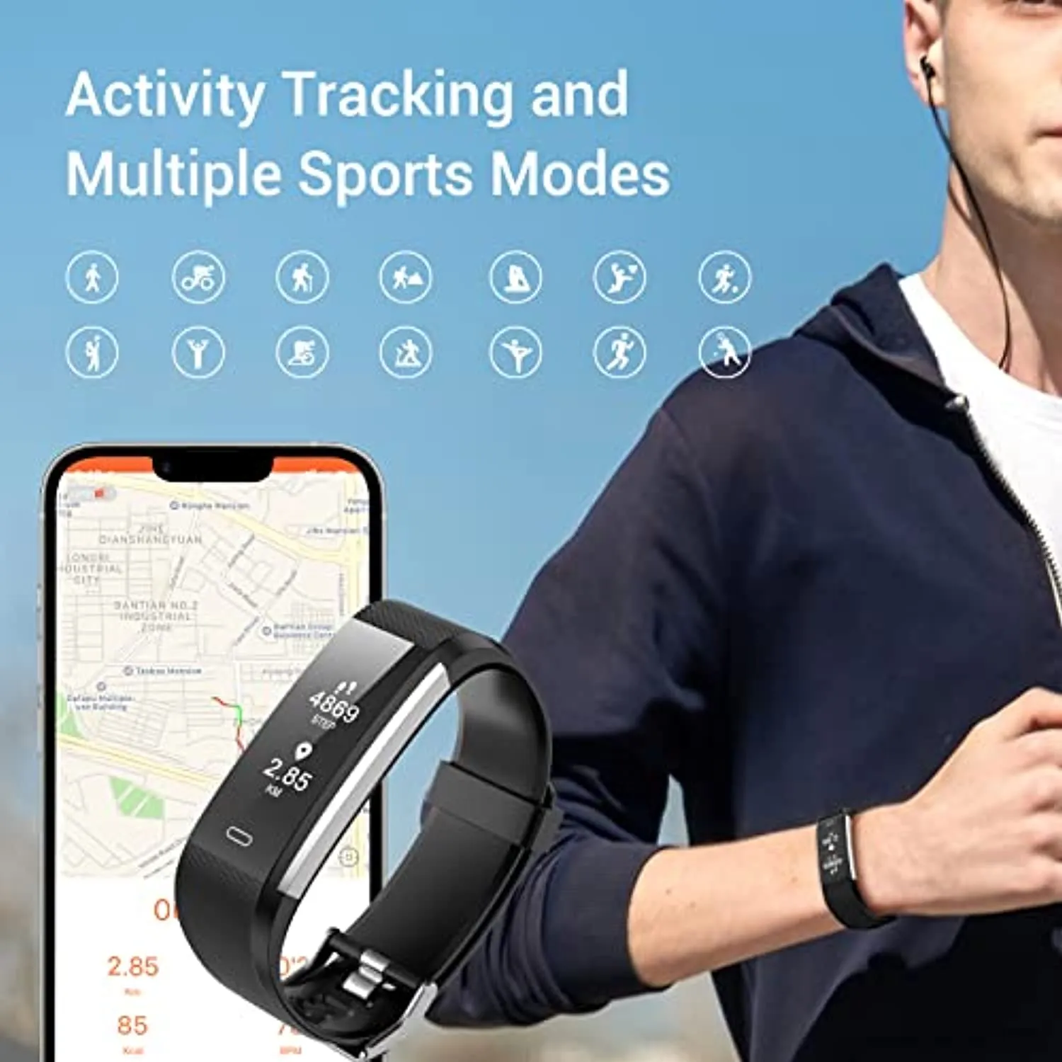 Livikey Fitness Tracker, IP67 Waterproof Fitness Watch with Heart Rate Sleep Monitor, Pedometer, Calorie Counter, 14 Sports Mode Activity Tracker for Women Men