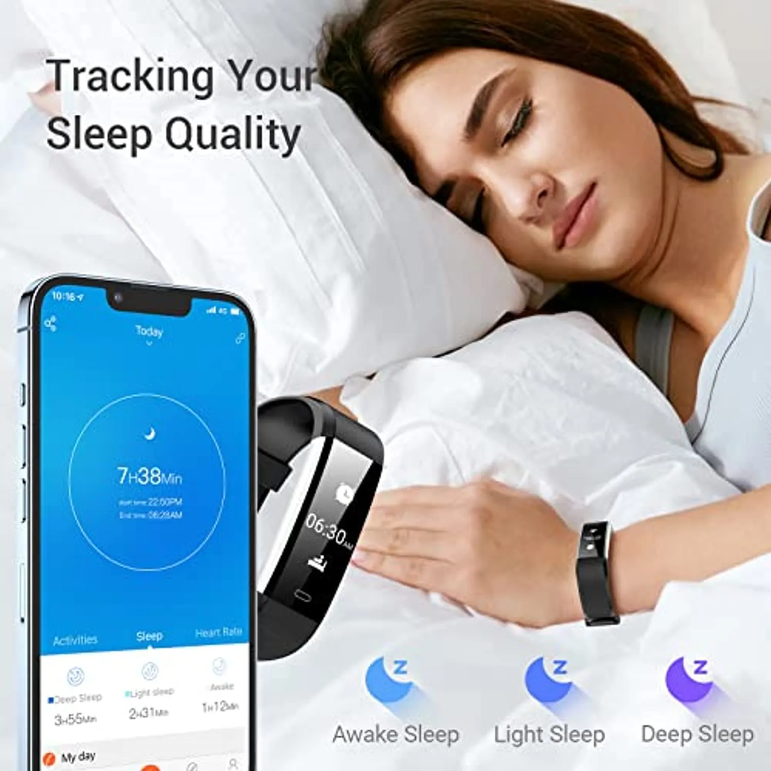 Livikey Fitness Tracker, IP67 Waterproof Fitness Watch with Heart Rate Sleep Monitor, Pedometer, Calorie Counter, 14 Sports Mode Activity Tracker for Women Men