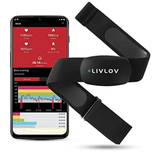 LIVLOV V6 Heart Rate Monitor Chest Strap Fitness Tracker IP67 Waterproof for Wahoo, Polar Beat, Strava, Zwift, Nike  Run Club, Support Bluetooth 5.0 and ANT , iPhone & Android Compatible