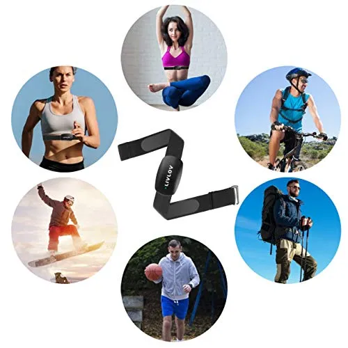 LIVLOV V6 Heart Rate Monitor Chest Strap Fitness Tracker IP67 Waterproof for Wahoo, Polar Beat, Strava, Zwift, Nike  Run Club, Support Bluetooth 5.0 and ANT , iPhone & Android Compatible
