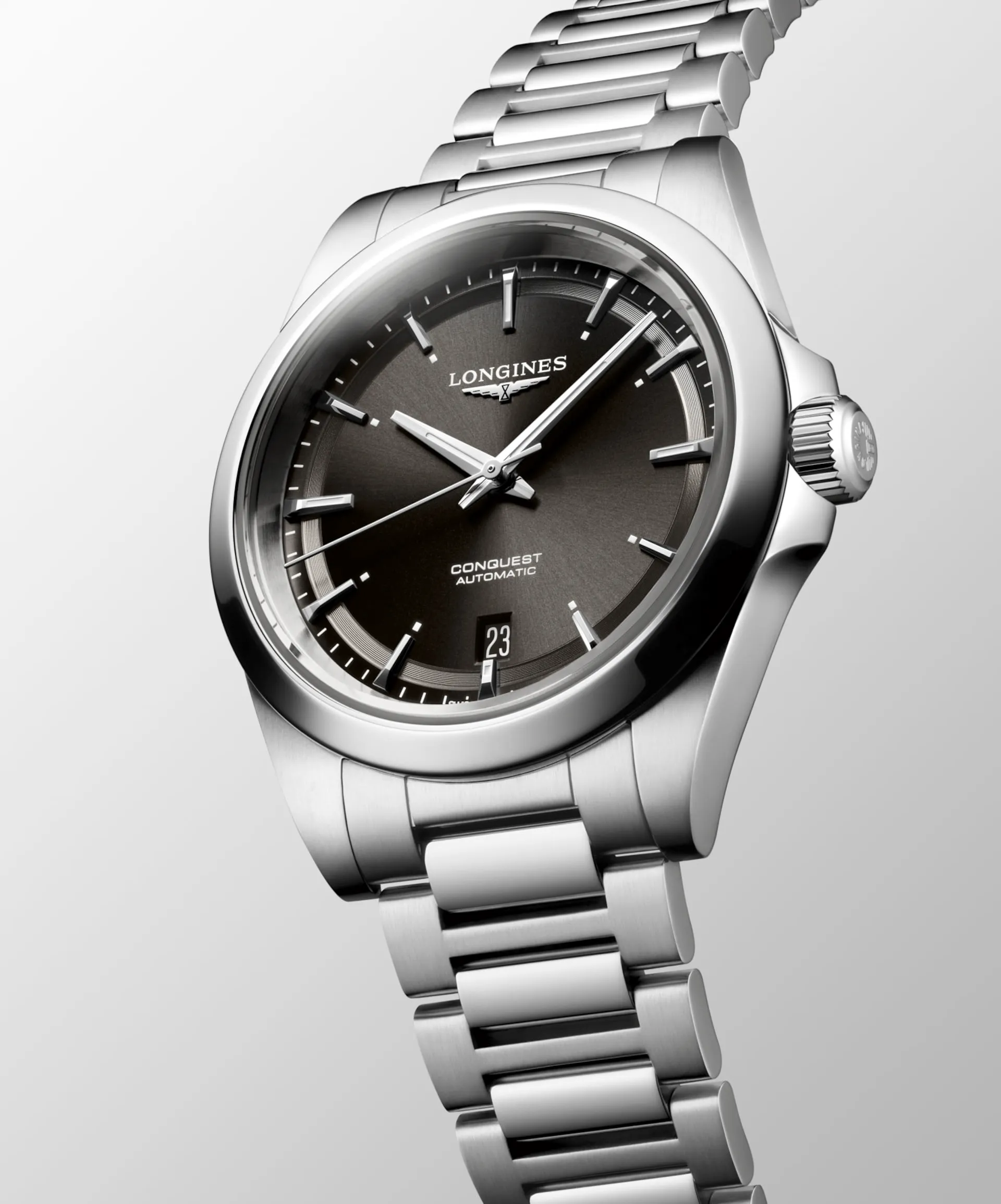 Longines Conquest 38mm Black Dial Steel Men's Watch L37204526