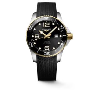 Longines HydroConquest 43mm Black-Gold Rubber Strap Men's Watch L37823569