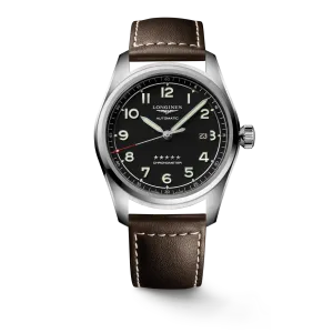 Longines Spirit 42mm Chronometer Black Dial Leather Strap Men's Watch L38114530