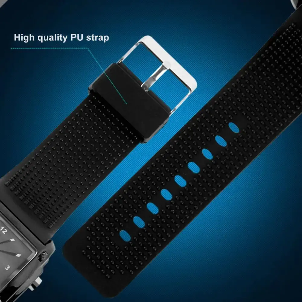Men Electronic Watch LED Adjustable Strap Waterproof Night Light High Accuracy Legible Decorative Couple Sports Wristwatch