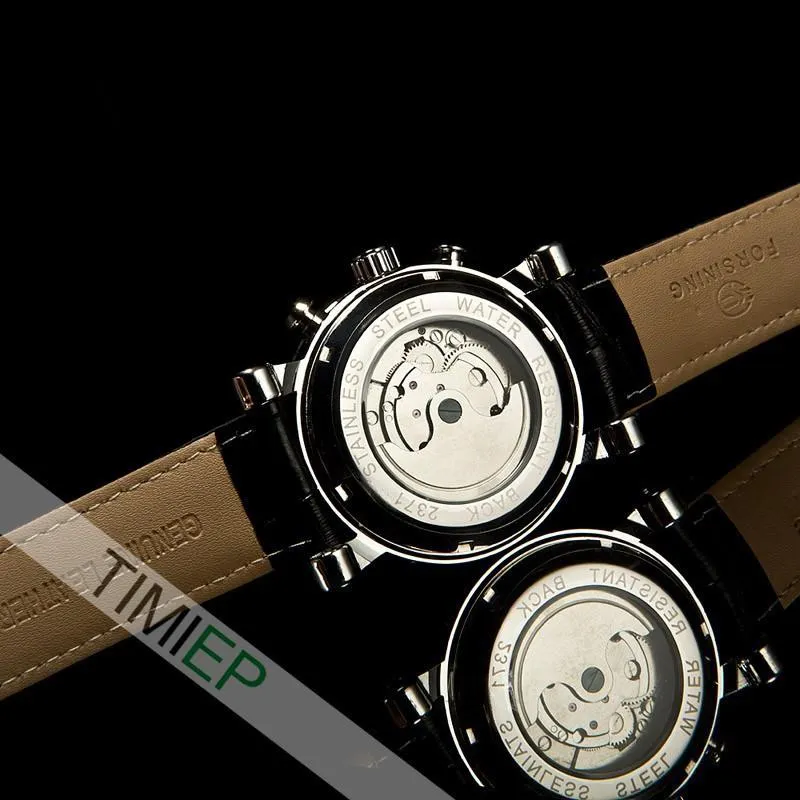 Men's Black Band Heavy Silver Trim Dress Watch
