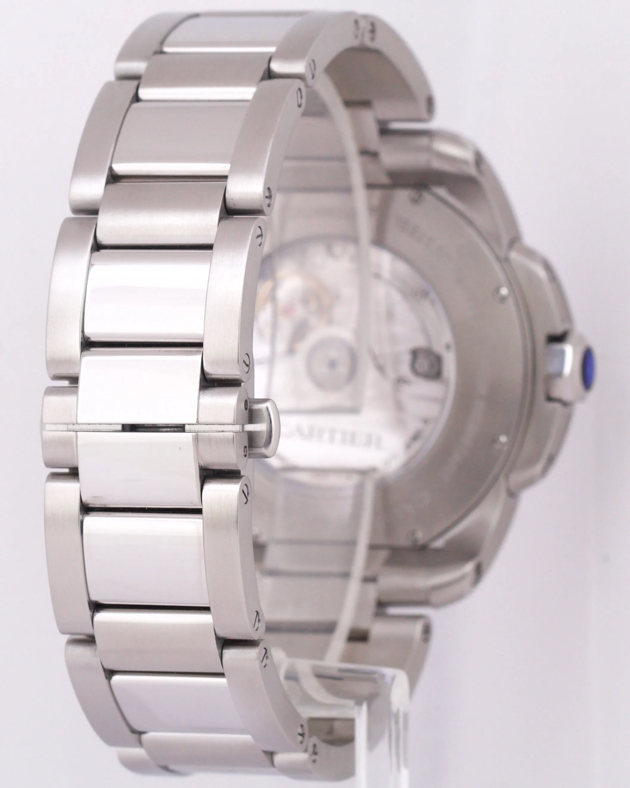 Men's Cartier Calibre Black Roman 42mm Stainless Date Watch 3389 / W7100016