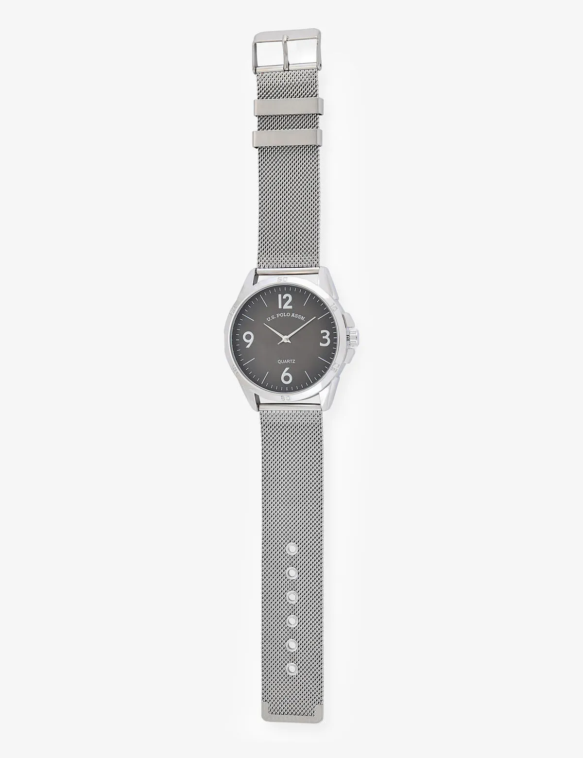 MENS SILVER MESH STRAP WATCH