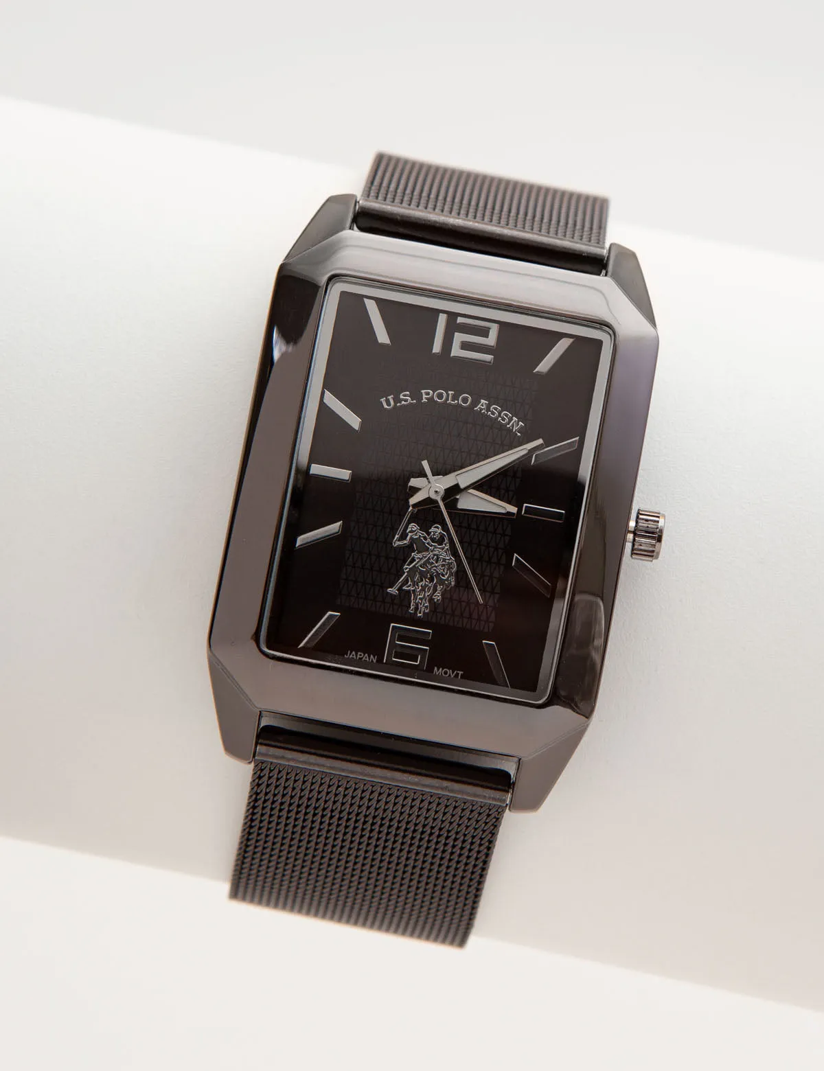 MEN'S SQUARE FACE MESH STRAP WATCH
