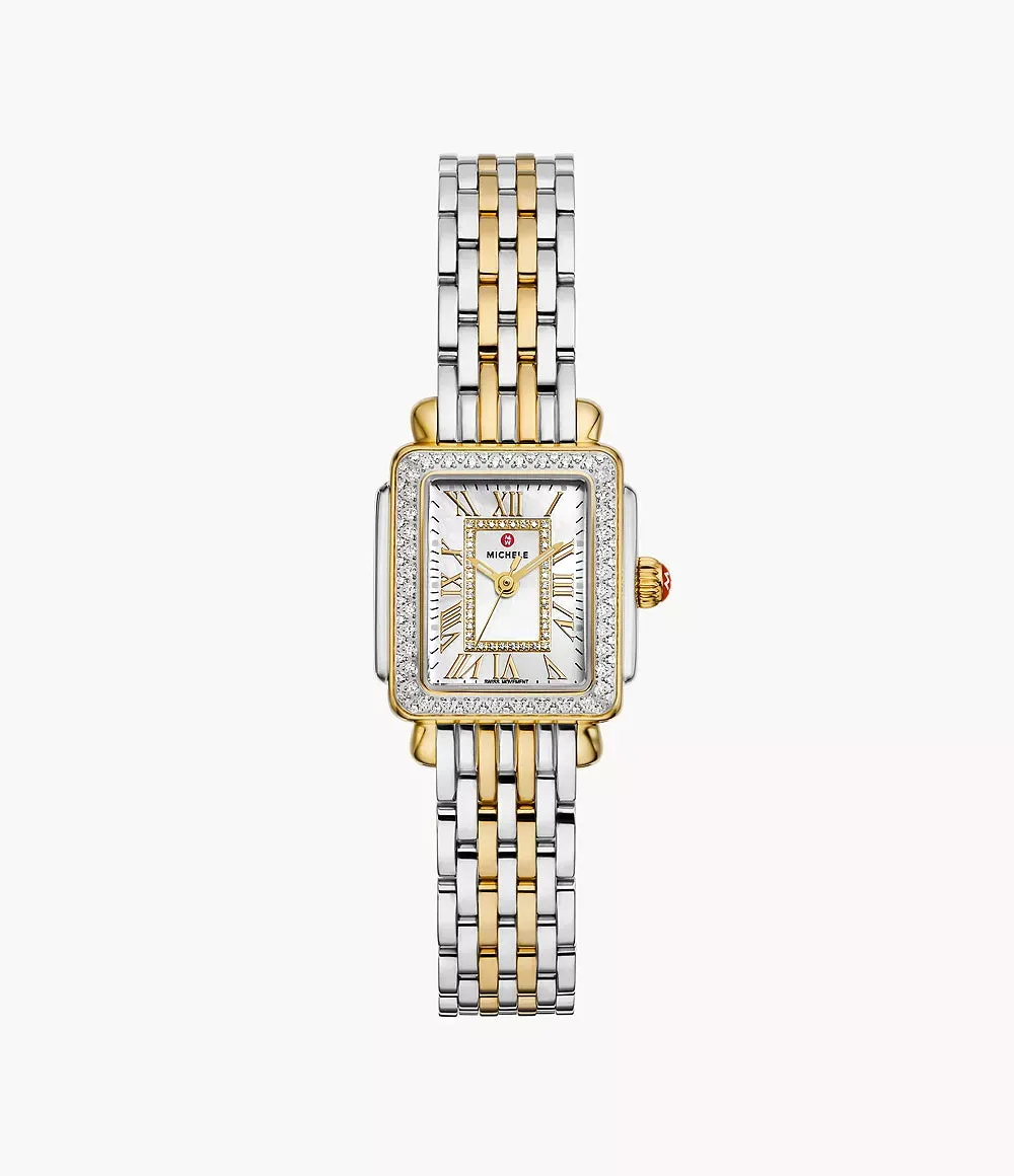 Michele Deco Madison Mini Diamond Two-Tone 24mm 18K Women's Watch MWW06D000172