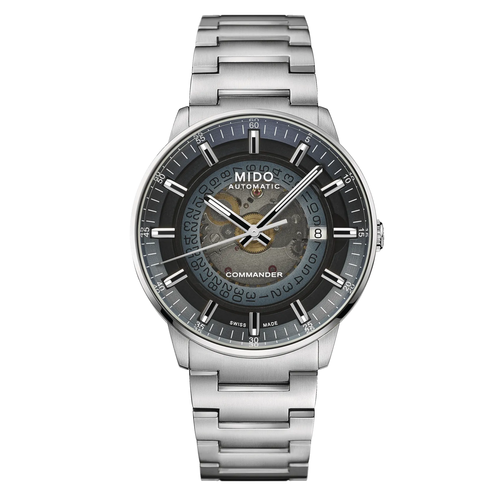 Mido Commander Gradient Automatic Skeleton Blue Dial Men's Watch M0214071141101
