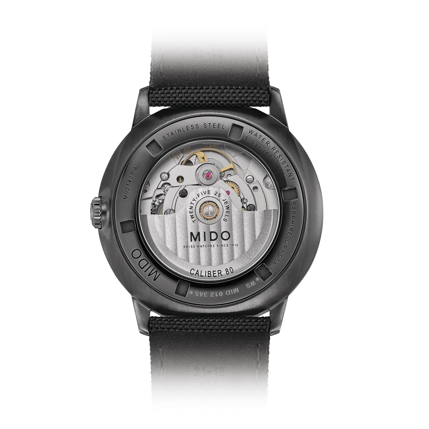 Mido Commander Gradient Black PVD Skeleton Dial Men's Watch M0214073741100