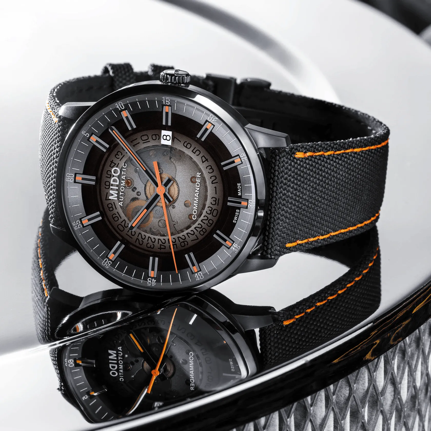 Mido Commander Gradient Black PVD Skeleton Dial Men's Watch M0214073741100