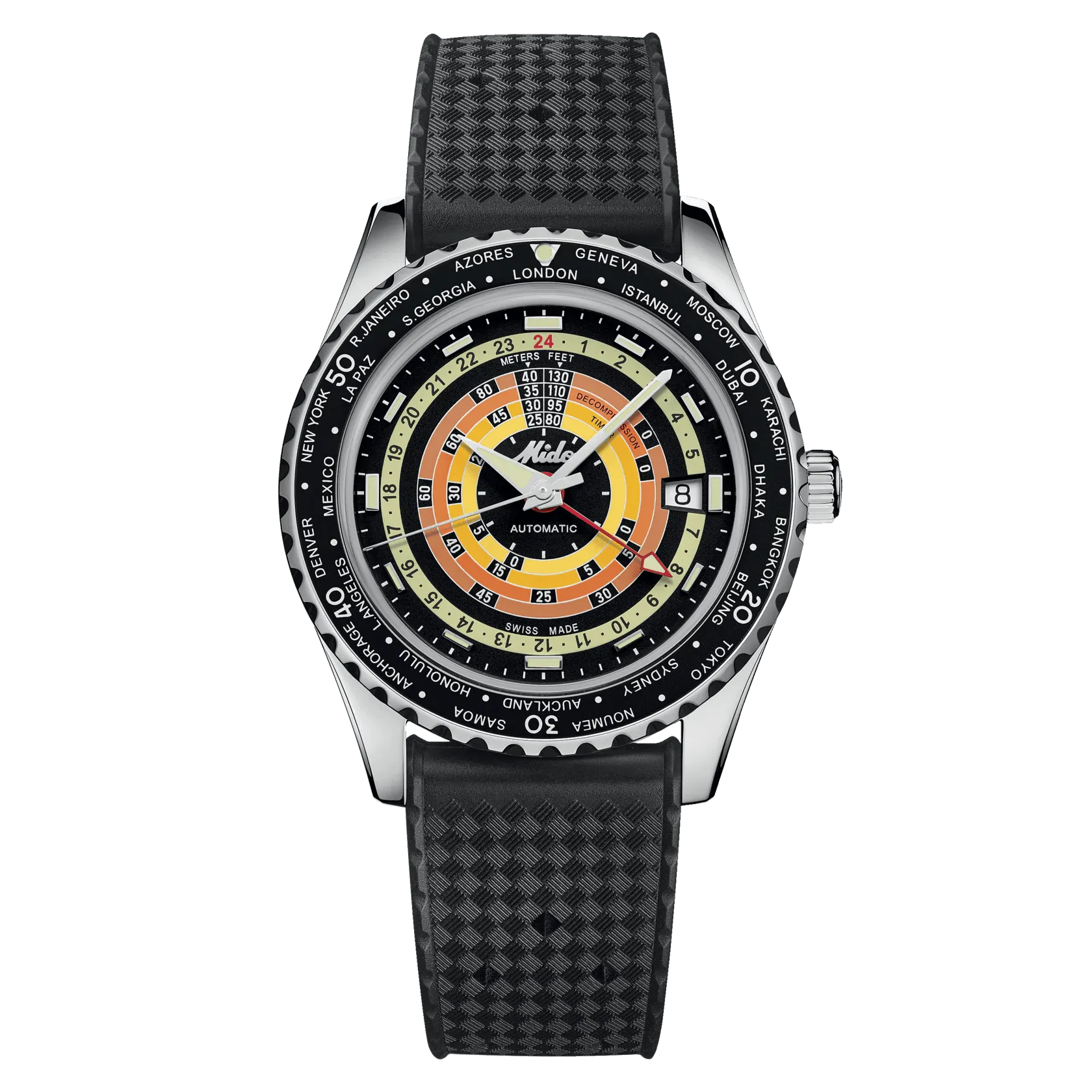 Mido Ocean Star Decompression Worldtimer Black Men's Watch M0268291705100