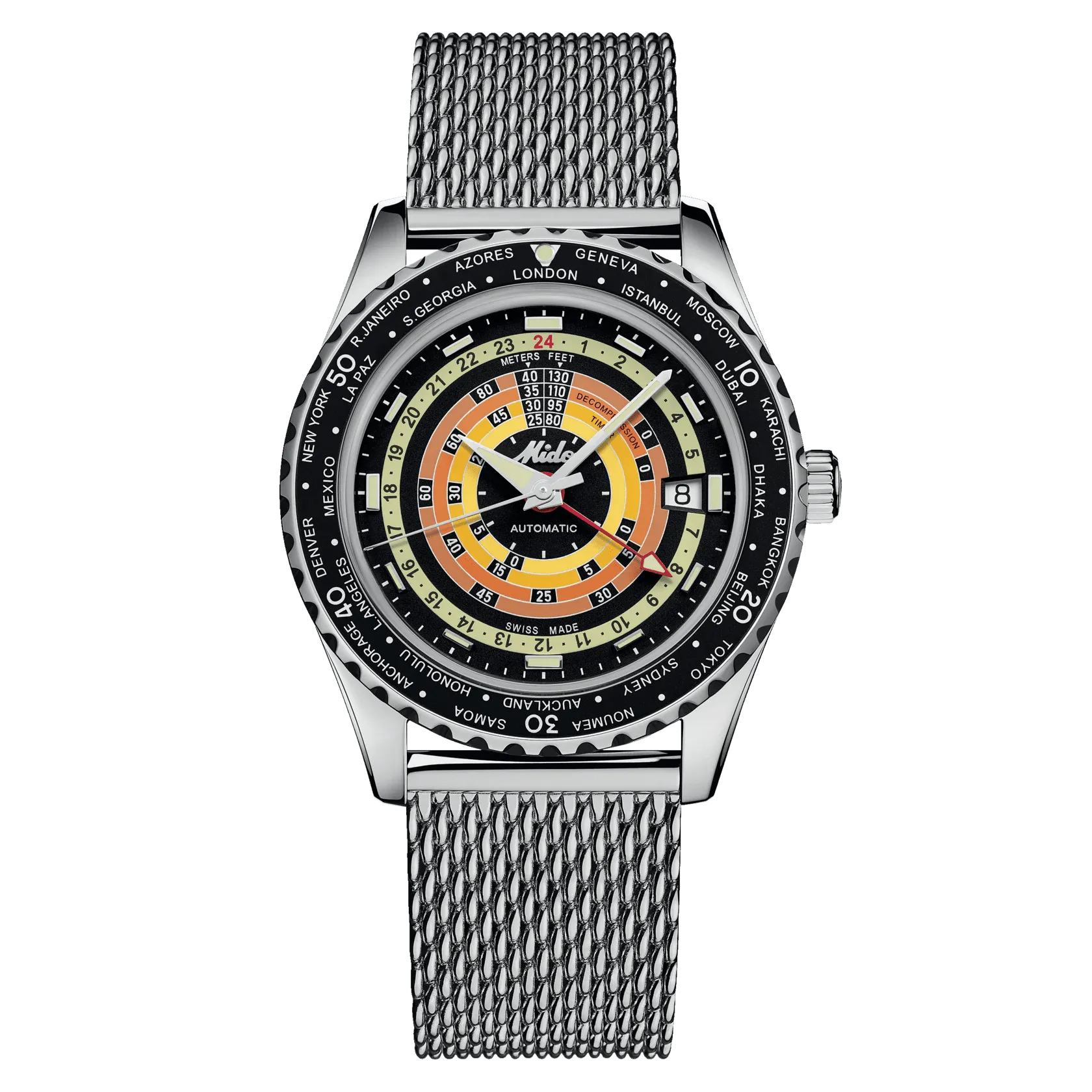 Mido Ocean Star Decompression Worldtimer Black Men's Watch M0268291705100