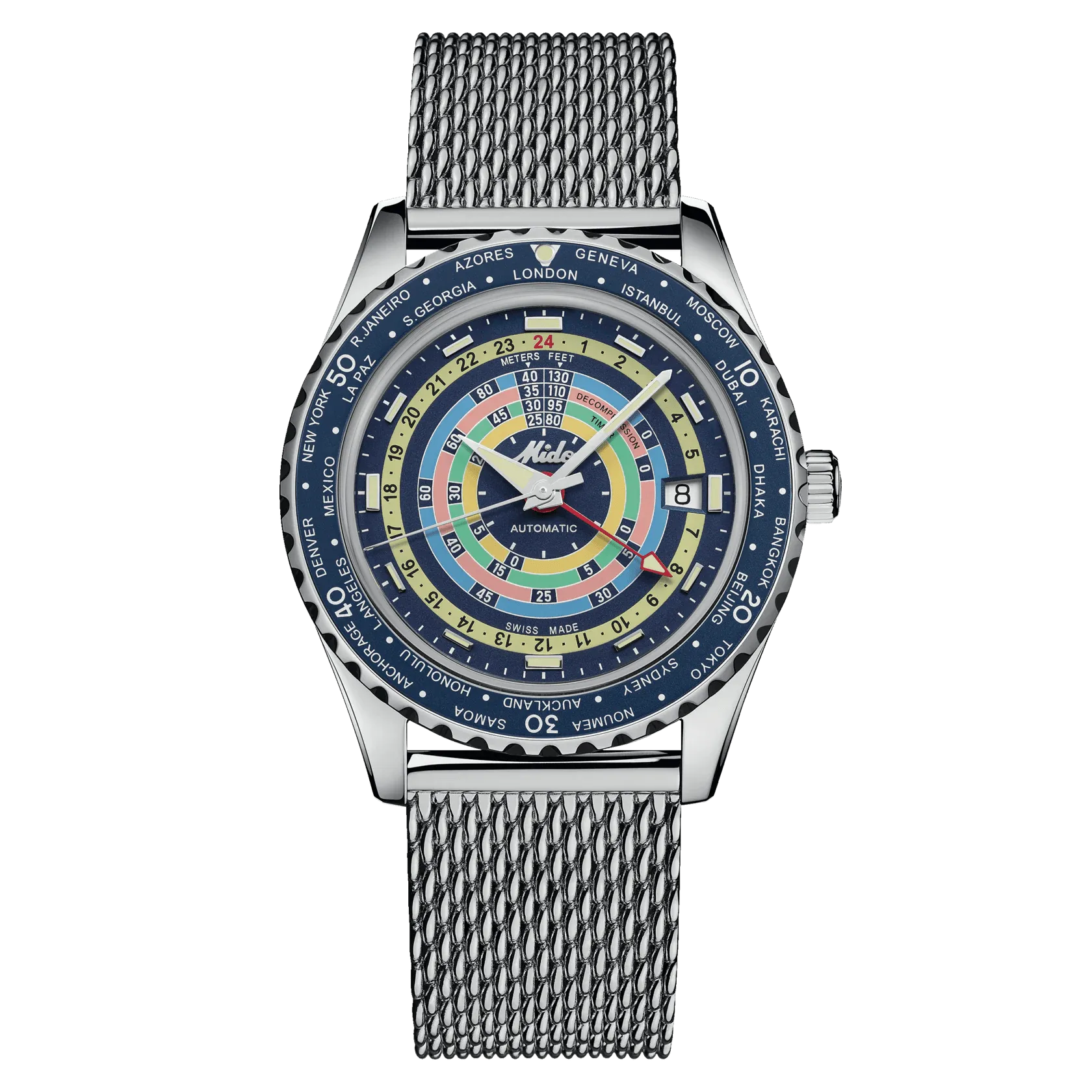 Mido Ocean Star Decompression Worldtimer Blue Men's Watch M0268291704100