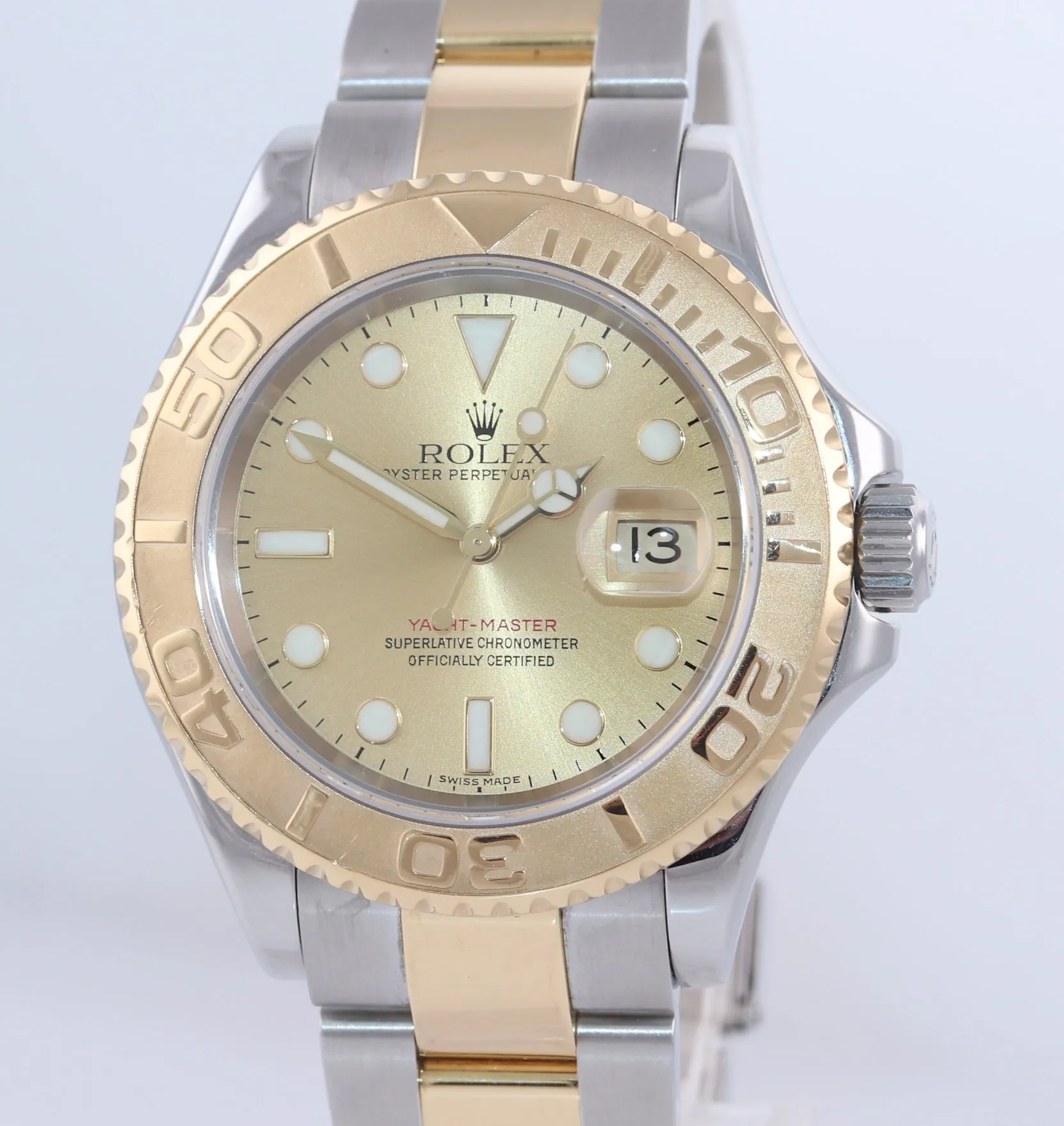 MINT 2007 Rolex Yacht-Master 18k Gold Two Tone Champagne Dial 16623 Watch Box