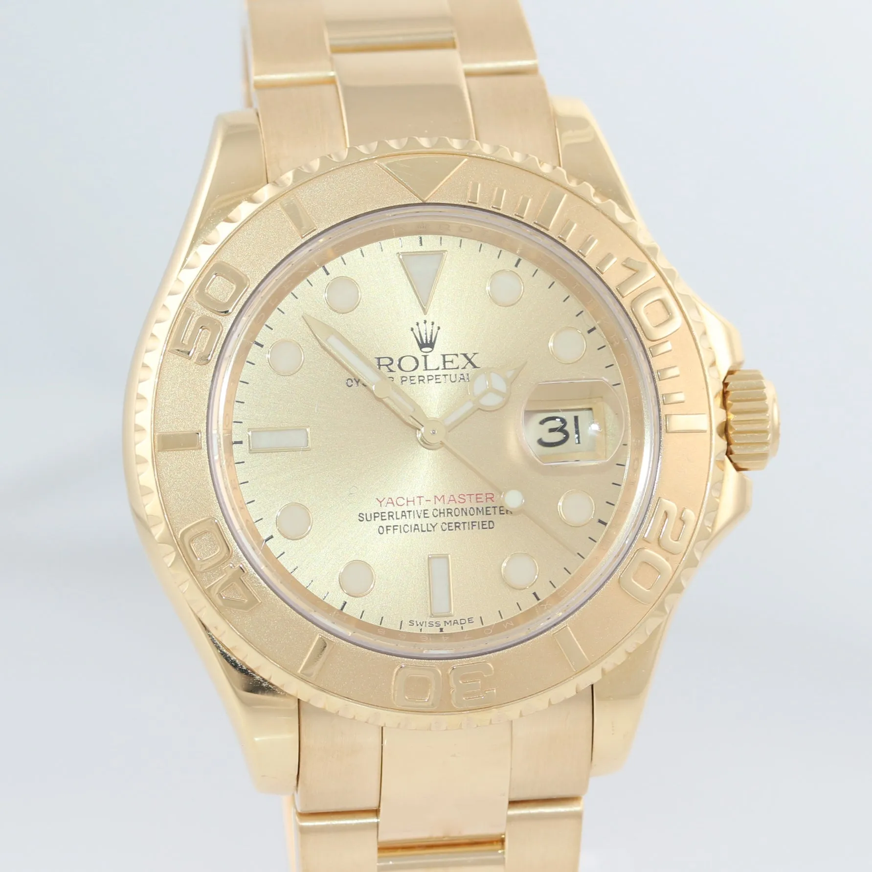 MINT 2008 WARRANTY CARD Rolex Yacht-Master 16628 Champagne Gold 40mm Watch Box