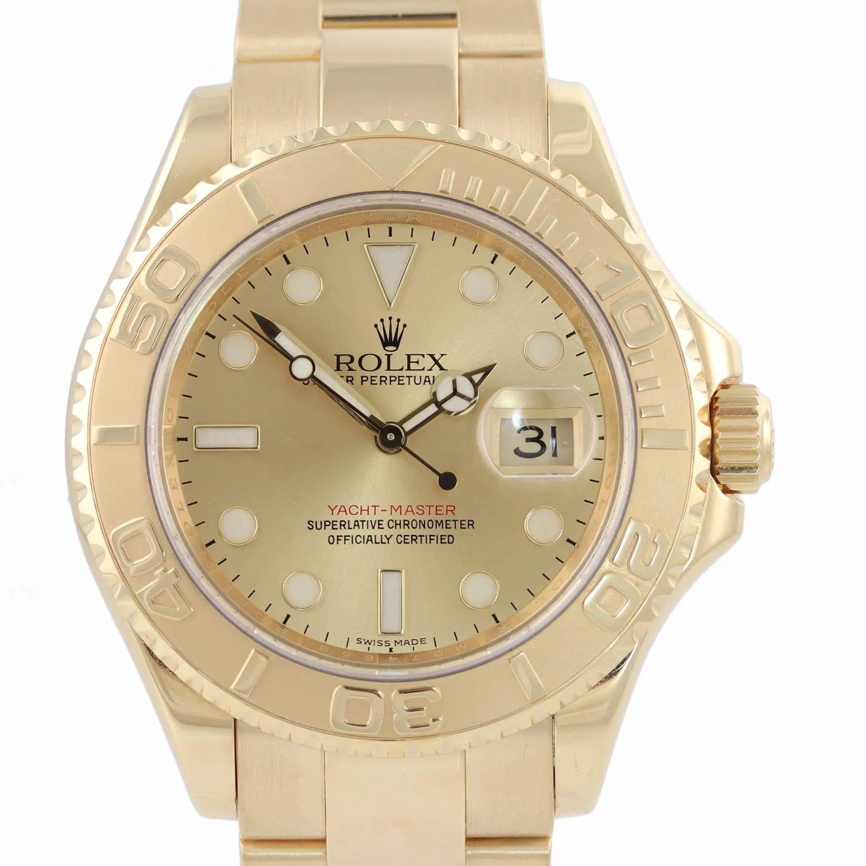 MINT 2008 WARRANTY CARD Rolex Yacht-Master 16628 Champagne Gold 40mm Watch Box