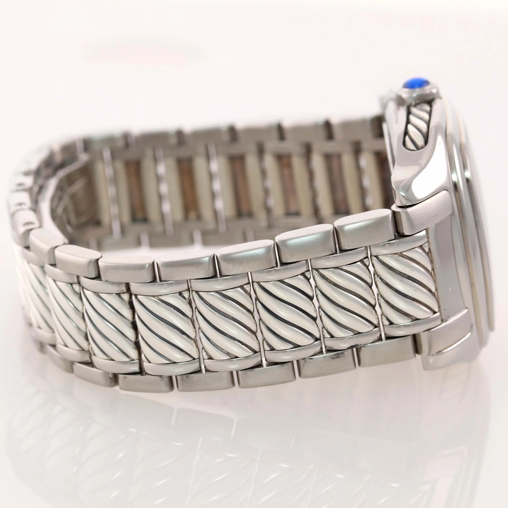MINT David Yurman Steel Thoroughbred Blue Automatic Date 35mm Watch T301-LST